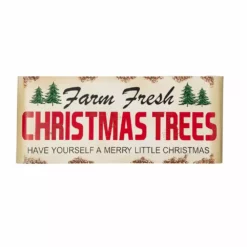 Glitzhome 26 Inch Metal Christmas Trees Wall Décor - JKC00851 - Porch Seasonal Decor