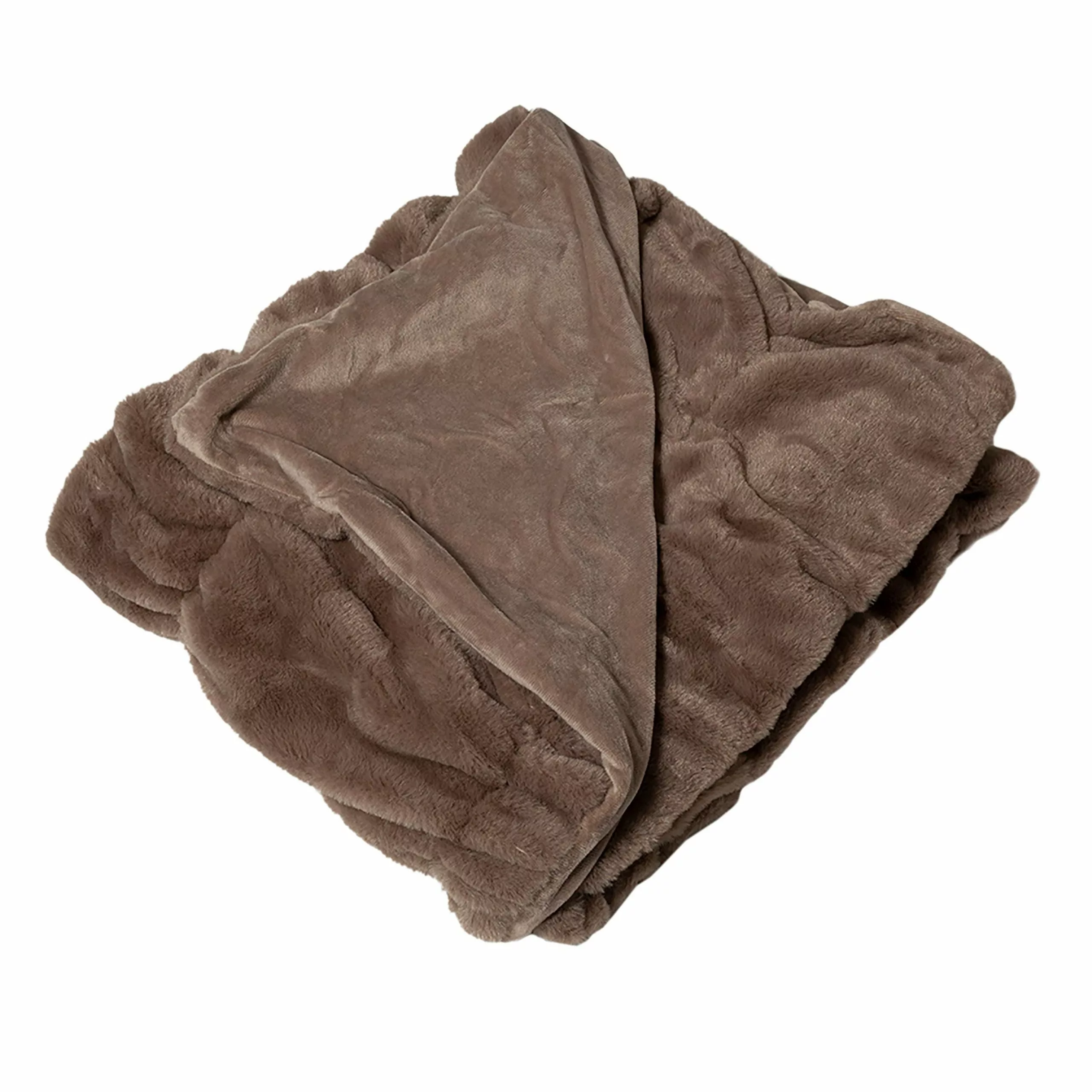 Lavina Home Mocha Rouched Faux Fur Reversible to Mink 50 x 60 Throw - RK-FURMNK-MOC - Blankets & Bedspreads 4 Lavina Home Mocha Rouched Faux Fur Reversible to Mink 50 x 60 Throw - RK-FURMNK-MOC - Blankets & Bedspreads - Image 2