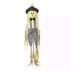 Backyard Expressions 60" Boy Scarecrow Black And White Plaid - 904725 - Yard Decor