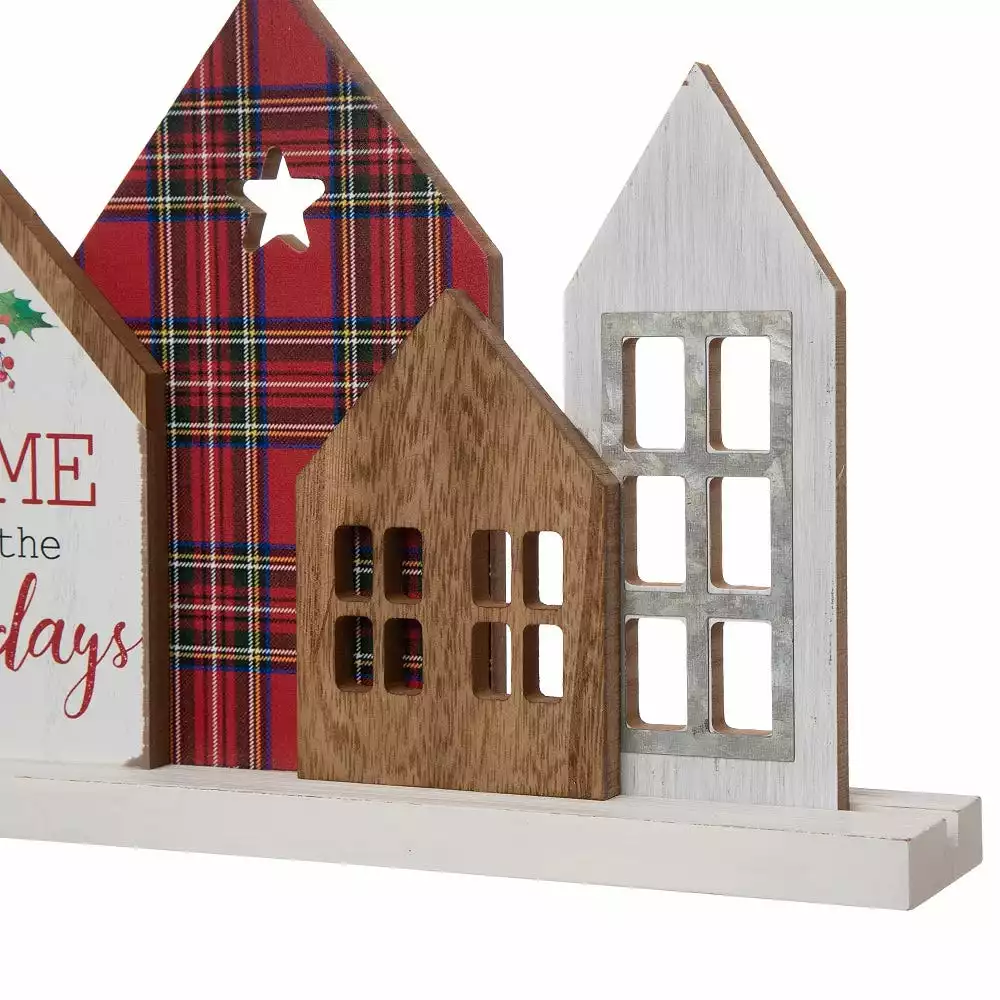 Glitzhome 20” Metal & Wooden Christmas House Décor - 2009900010 - Christmas Decor 7 Glitzhome 20” Metal & Wooden Christmas House Décor - 2009900010 - Christmas Decor - Image 5