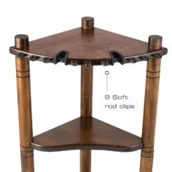 Rush Creek Creations 13 Fishing Rod Wood Corner Rack Dark Stain 383004 - Storage Furniture -Hearth & Home Store 6 4 117