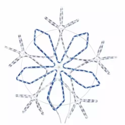Four Seasons 36" Blue And White LED Snowflake Hanging Christmas Light Decoration With Multi Light Effects - YF20173602 - Christmas Decor