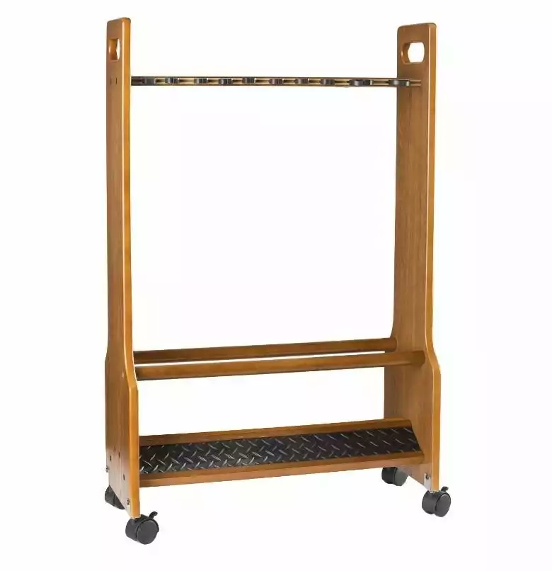 Organized Fishing 32 Rod Capacity Rolling Floor Rack, Oak Finish - PFR032 - Storage Furniture 3 Organized Fishing 32 Rod Capacity Rolling Floor Rack, Oak Finish - PFR032 - Storage Furniture