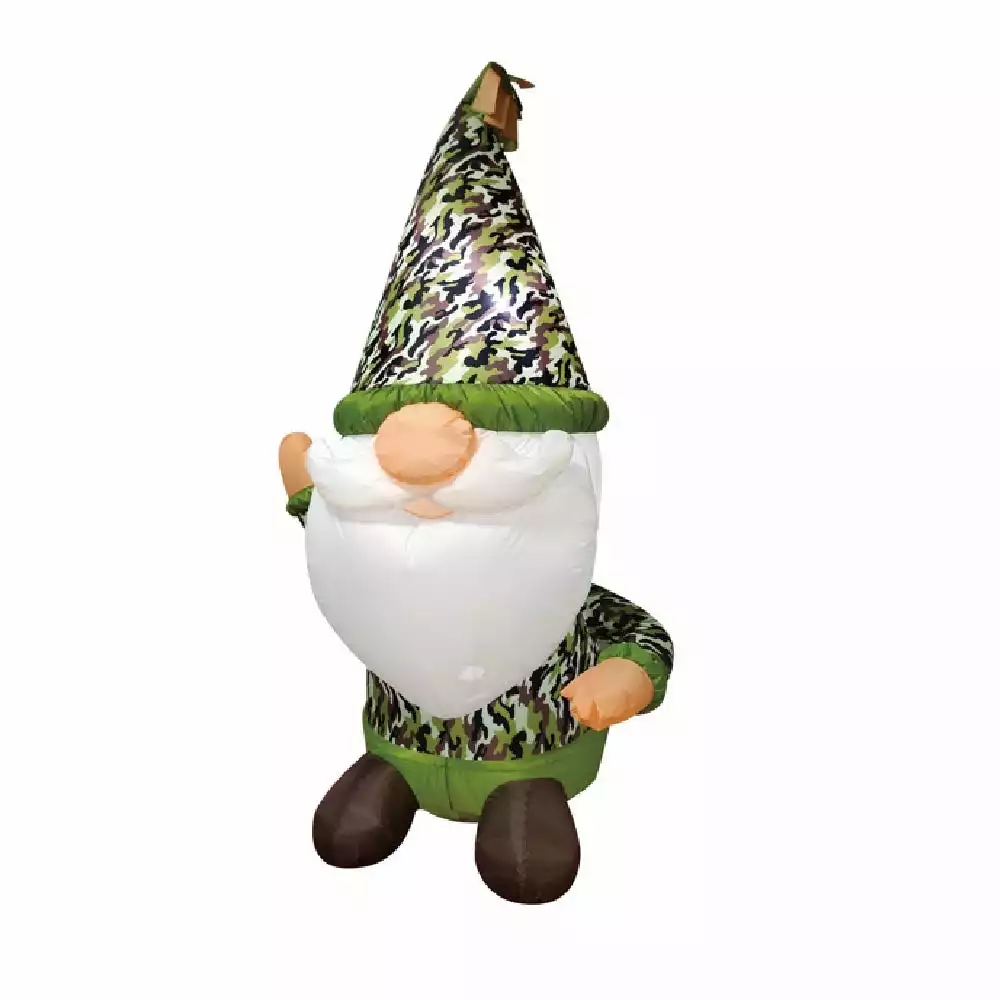 Four Seasons 6' Christmas Camouflage Gnome Inflatable - 2021090805 - Christmas Decor 4 Four Seasons 6' Christmas Camouflage Gnome Inflatable - 2021090805 - Christmas Decor - Image 2