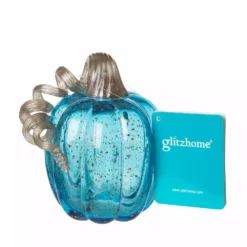 Glitzhome 6.1 Inch Blue Glass Pumpkin - 1209002500 - Centerpieces -Hearth & Home Store 73b57ec96e44222e2c1532aad469a61780b3affe 93422040 4