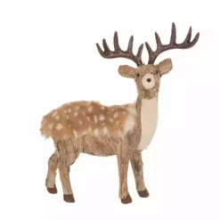 Various Brands Wood & Fur Standing Reindeer - JK91471S - Décor