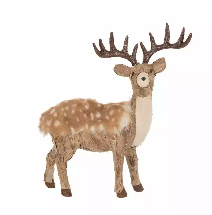 Various Brands Wood & Fur Standing Reindeer - JK91471S - Décor 3 Various Brands Wood & Fur Standing Reindeer - JK91471S - Décor