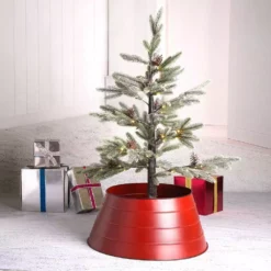 Glitzhome Painted Red Metal Tree Collar - 1103202877 - Christmas Decor 7 Glitzhome Painted Red Metal Tree Collar - 1103202877 - Christmas Decor -Hearth & Home Store 74c9048859ef2d6acc1c09d30eea1f27285dbcd4 93430231 3