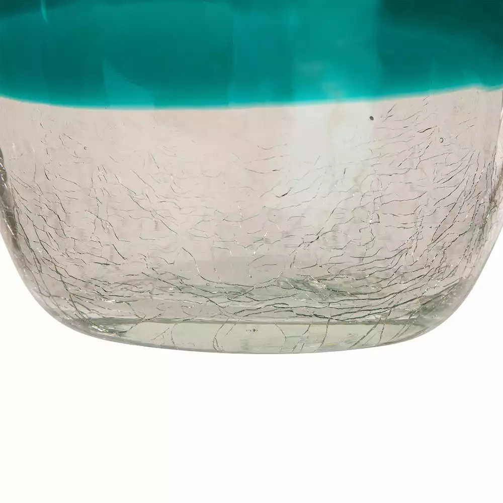 Glitzhome 9.06 Inch Two Tone Glass Vase Blue - 1511001461 - Vases 5 Glitzhome 9.06 Inch Two Tone Glass Vase Blue - 1511001461 - Vases - Image 3