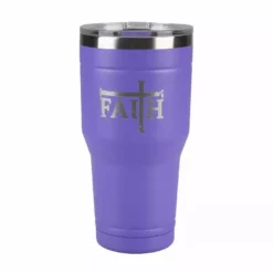 Lincoln Outfitters "Faith" 30 oz. Religious Tumbler, Purple - 89-642-0204 - Tumblers
