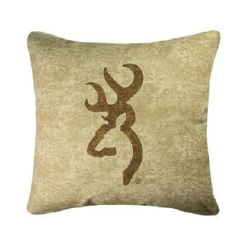 Kimlor Browning Buckmark Tan Square Logo Pillow - Bed Pillows 4 Kimlor Browning Buckmark Tan Square Logo Pillow - Bed Pillows - Image 2
