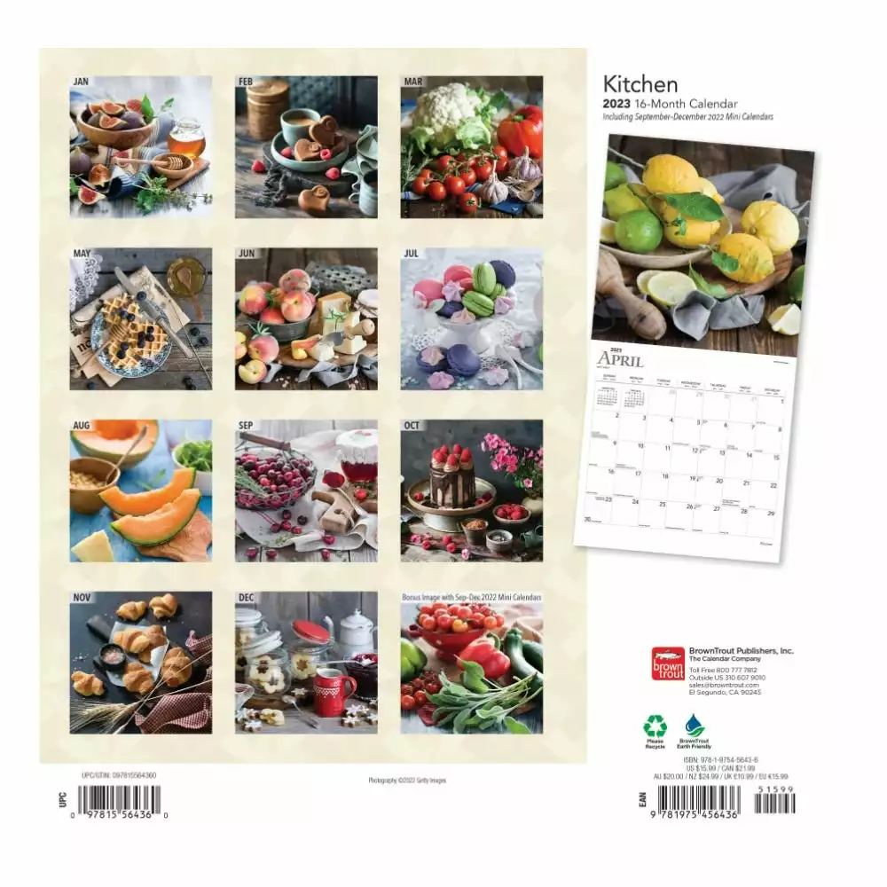Brown Trout Kitchen 2023 Square Calendar - Calendars 4 Brown Trout Kitchen 2023 Square Calendar - Calendars - Image 2