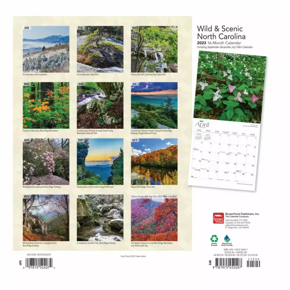 Brown Trout North Carolina Wild & Scenic 2023 Square Calendar - Calendars 4 Brown Trout North Carolina Wild & Scenic 2023 Square Calendar - Calendars - Image 2