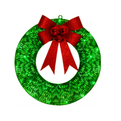 Four Seasons 18.5" Indoor/Outdoor Battery Operated LED Green Wreath - 2136020 - Christmas Decor