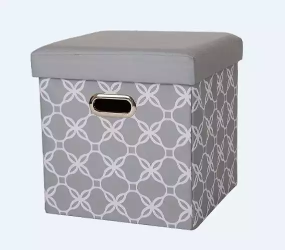 Glitzhome Gray Storage Ottoman 1504003768 - Living Room Furniture 4 Glitzhome Gray Storage Ottoman 1504003768 - Living Room Furniture - Image 2