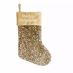 Four Seasons 20" Embroidered Sika Deer Faux Fur Christmas Stocking - 21XZ-111801S - Christmas Decor