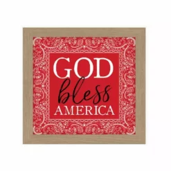 P. Graham Dunn God Bless America 12 x 12 Framed Sign - Q00920RK - Wall Decor