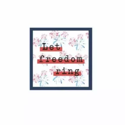P. Graham Dunn Let Freedom Ring 7 x 7 Textured Sign - Q00928RK - Wall Decor