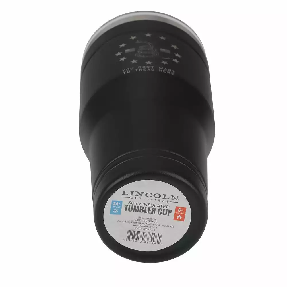 Lincoln Outfitters 30oz Tumbler Black Don't Tread On Me - 32631045 - Tumblers 4 Lincoln Outfitters 30oz Tumbler Black Don't Tread On Me - 32631045 - Tumblers - Image 2