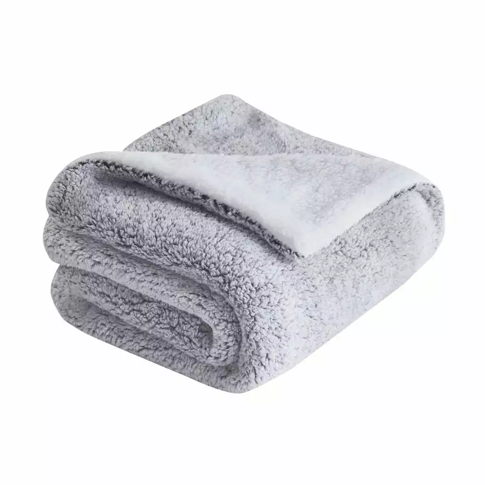 Trail Creek Snuggly Sherpa Throw Blanket, Charcoal Grey - RK-TEDSH-CHAR - Blankets & Bedspreads 4 Trail Creek Snuggly Sherpa Throw Blanket, Charcoal Grey - RK-TEDSH-CHAR - Blankets & Bedspreads - Image 2