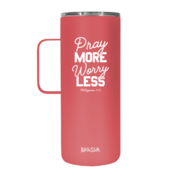 Kerusso Dual Wall Stainless Steel Pray More Mug with Handle, 22 oz. - MUGS234 - Tumblers