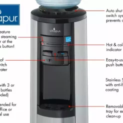 Vitapur Stainless Steel Top Load Floor Standing TriTemperature Water Dispenser VWD5446BLS - Kitchen Appliances -Hearth & Home Store 95ebb2d83dd3710a3349767bbd2a8e05ff10d242 vwd5446bls 4callout