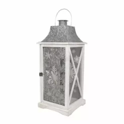 Various Brands Large White Wood Lantern - JK38909 - Décor