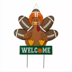 Various Brands 28" Welcome Turkey Football Yard Stake - JKC00606RK - Porch Seasonal Decor