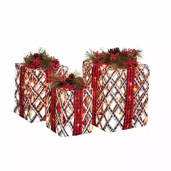 Four Seasons Set of 3, Pre-Lit Ribbon Gift Boxes with 100 count Clear lights - 21DH09063 - Christmas Decor -Hearth & Home Store 9fab18cac196a648912e739faded23effdf4a327 14762134 3