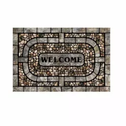 Mohawk Garden Pebble Welcome Garden Pebbles Gray - 4312 17950 23x35 - Rugs