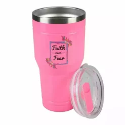 Lincoln Outfitters "Faith Over Fear" 30 oz. Religious Tumbler, Pink - 89-635-0204 - Tumblers -Hearth & Home Store a12a86584c037f749bd6fb7d191dadac099c93fe 32631058 3