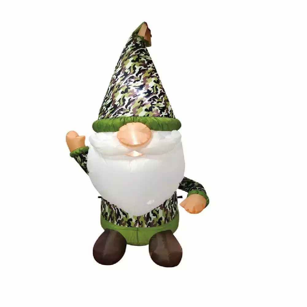 Four Seasons 6' Christmas Camouflage Gnome Inflatable - 2021090805 - Christmas Decor 3 Four Seasons 6' Christmas Camouflage Gnome Inflatable - 2021090805 - Christmas Decor