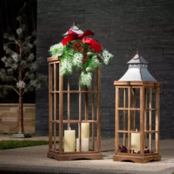 Glitzhome Farmhouse Wood Metal Lantern Set - 1107203555 - Novelty Lighting 15 Glitzhome Farmhouse Wood Metal Lantern Set - 1107203555 - Novelty Lighting -Hearth & Home Store a348409bf382ffd0d92d6d182ba391602bd908a6 93430255 5