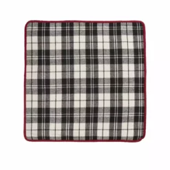 Glitzhome Black White Plaid Fabric Pillow Cover - 1103203321 - Throw Pillows & Slip Covers