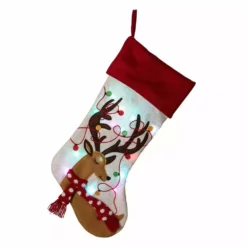 Glitzhome LED Reindeer Embroidered Linen Christmas Stocking - 1113203055 - Christmas Stockings -Hearth & Home Store a5a273bda9c97cc1de3e812b1a6251736016c128 93430125 5
