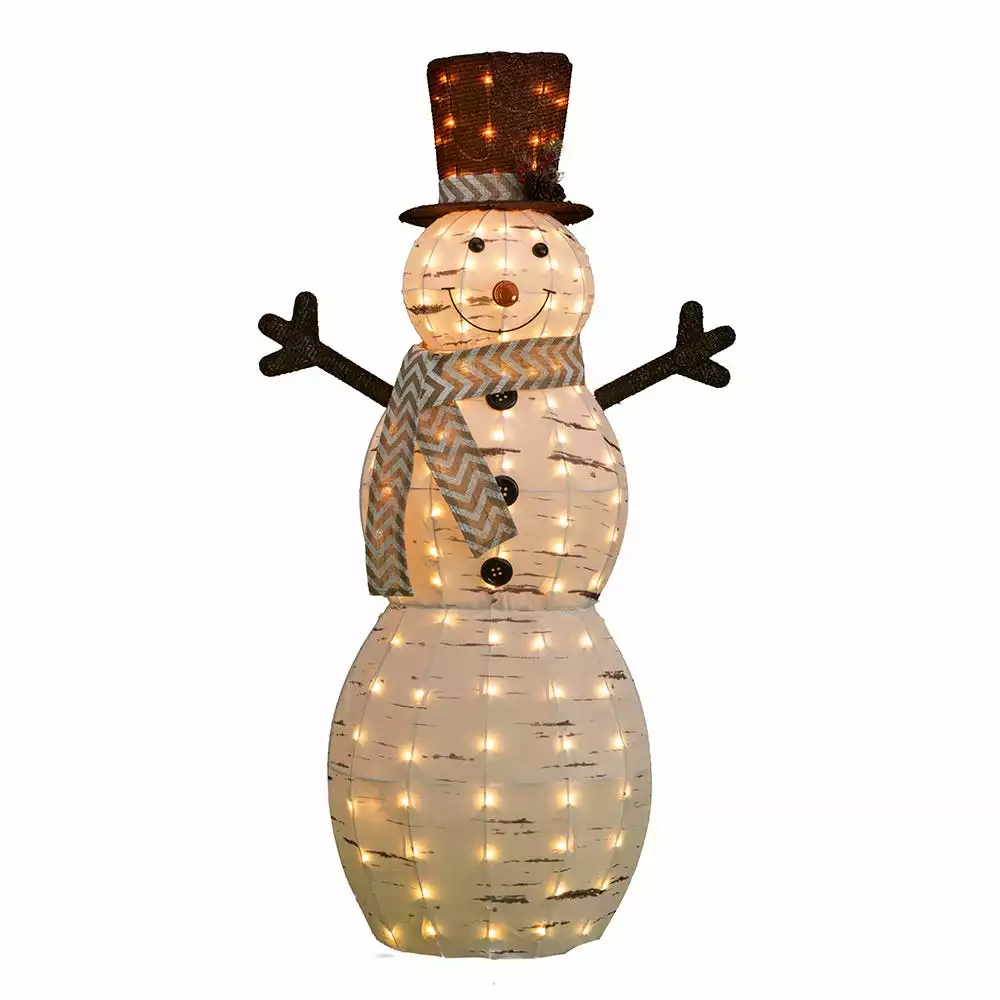 Various Brands 54" 105 Light Birch Fabric Snowman - XL940344 - Christmas Decor 3 Various Brands 54" 105 Light Birch Fabric Snowman - XL940344 - Christmas Decor