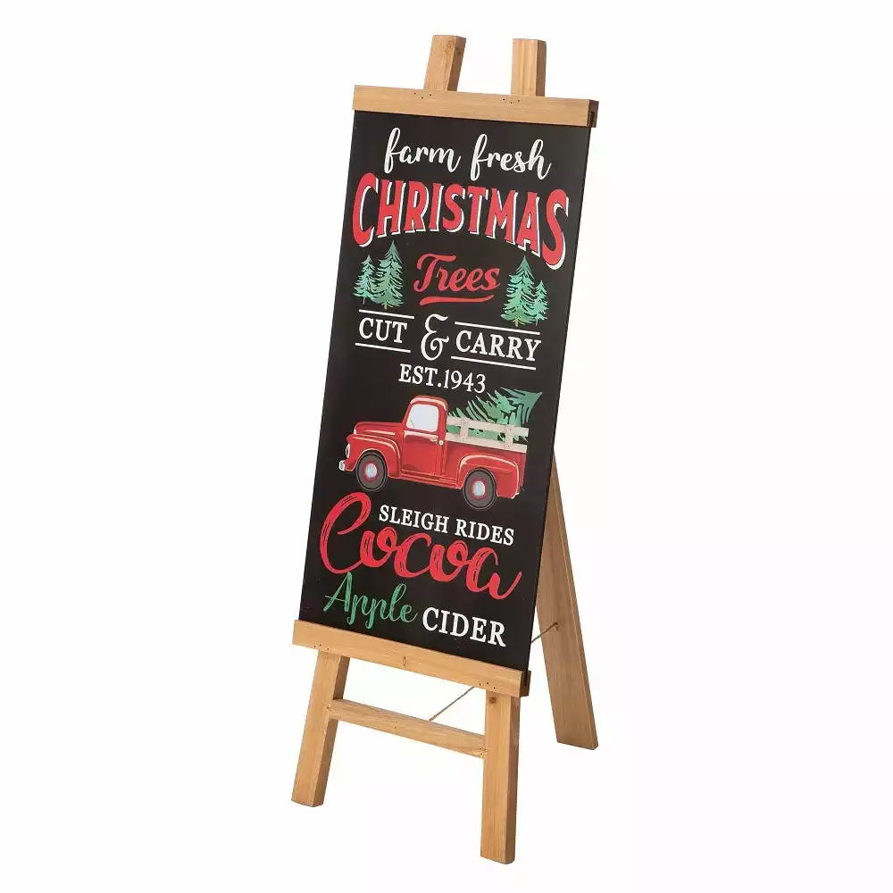 Glitzhome 13" x 32" Duble Sided Wooden Easel Porch Sign, with 2 Changable Sided Sign Board(Fall & Christmas) - 2010100005 - Christmas Decor 16 Glitzhome 13" x 32" Duble Sided Wooden Easel Porch Sign, with 2 Changable Sided Sign Board(Fall & Christmas) - 2010100005 - Christmas Decor - Image 14
