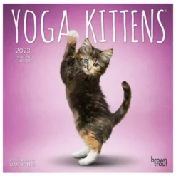Brown Trout Yoga Kittens 2023 Mini 7x7 Calendar - Calendars