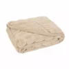 Glitzhome 50 X 60 In Faux Fur Elastic Throw Blanket Beige - 1518202615 - Holiday Throw Blankets