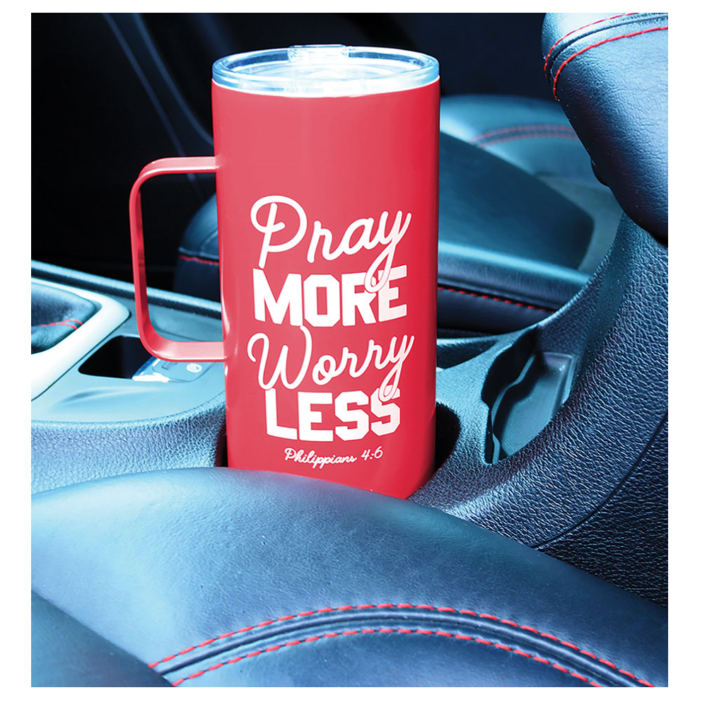 Kerusso Dual Wall Stainless Steel Pray More Mug with Handle, 22 oz. - MUGS234 - Tumblers 4 Kerusso Dual Wall Stainless Steel Pray More Mug with Handle, 22 oz. - MUGS234 - Tumblers - Image 2