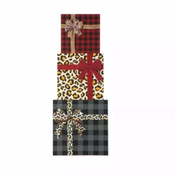 Glitzhome 36" Wooden Presents Porch Leaner - JKC02319 - Porch Seasonal Decor