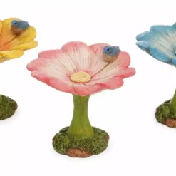 Woodland Knoll Collection Wodland Knoll Collection Flower Birdbath Assorted Colors MG165 - Garden Statues & Lawn Ornaments