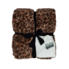 URBAN DEER Leopard Printed Faux Rabbit fur Reversible to White Sherpa 50 x 60 Throw - RK-RABSH-NLEO - Blankets & Bedspreads