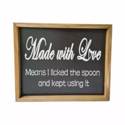Backyard Expressions "Made with Love" 14" x 12" Wooden Frame Sign - 910506 - Wall Decor