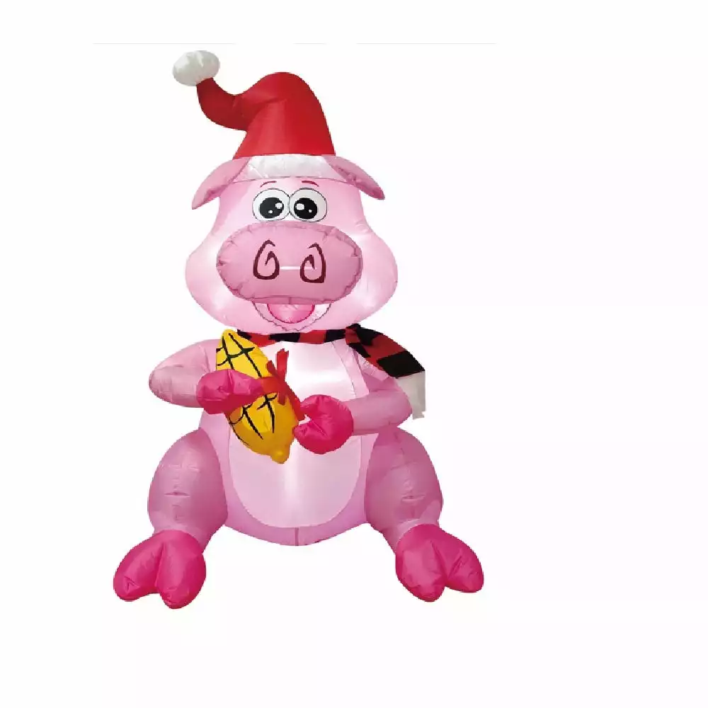 Four Seasons Christmas Inflatable 5ft Pig with Santa Hat & Scarf - 21CH111601 - Christmas Decor 4 Four Seasons Christmas Inflatable 5ft Pig with Santa Hat & Scarf - 21CH111601 - Christmas Decor - Image 2