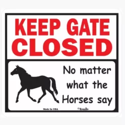 Signs Up SingsUp "Keep the Gate Closed" Horse Sign - Art & Wall Décor