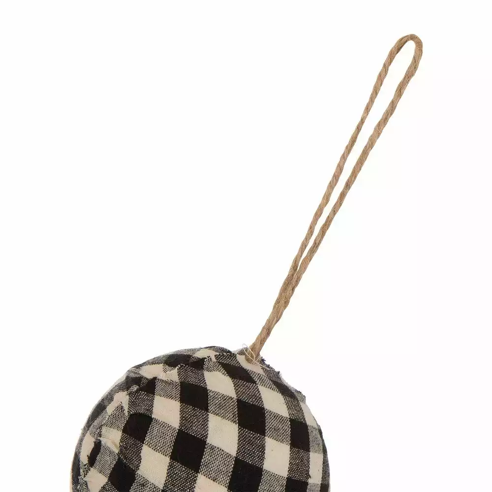 Glitzhome Black and White Plaid Fabric Garland - 1117203325 - Holiday Garland 5 Glitzhome Black and White Plaid Fabric Garland - 1117203325 - Holiday Garland - Image 3