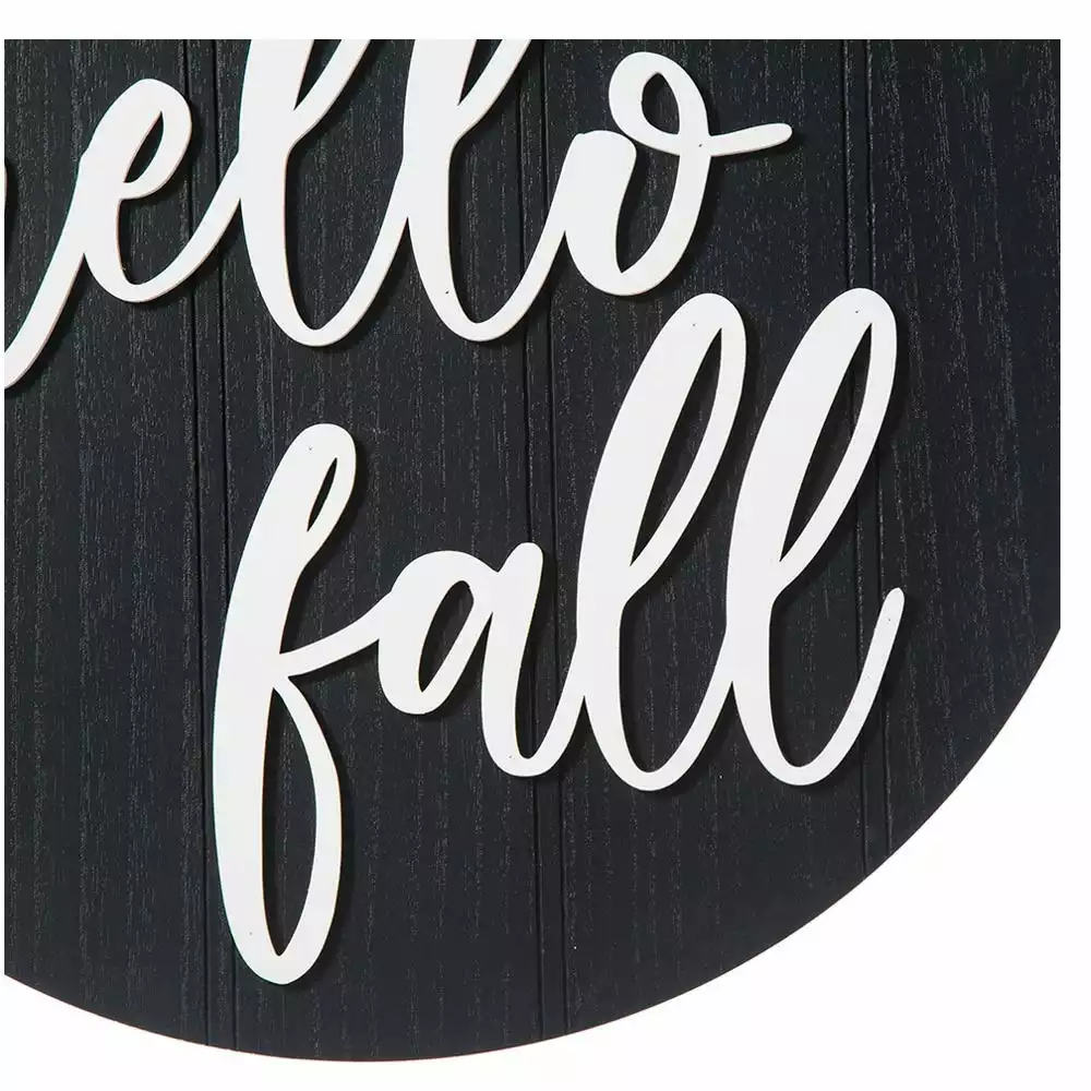 Glitzhome 20" Black Hello Fall Greenery Hanger - JKC02306 - Porch Seasonal Decor 5 Glitzhome 20" Black Hello Fall Greenery Hanger - JKC02306 - Porch Seasonal Decor - Image 3