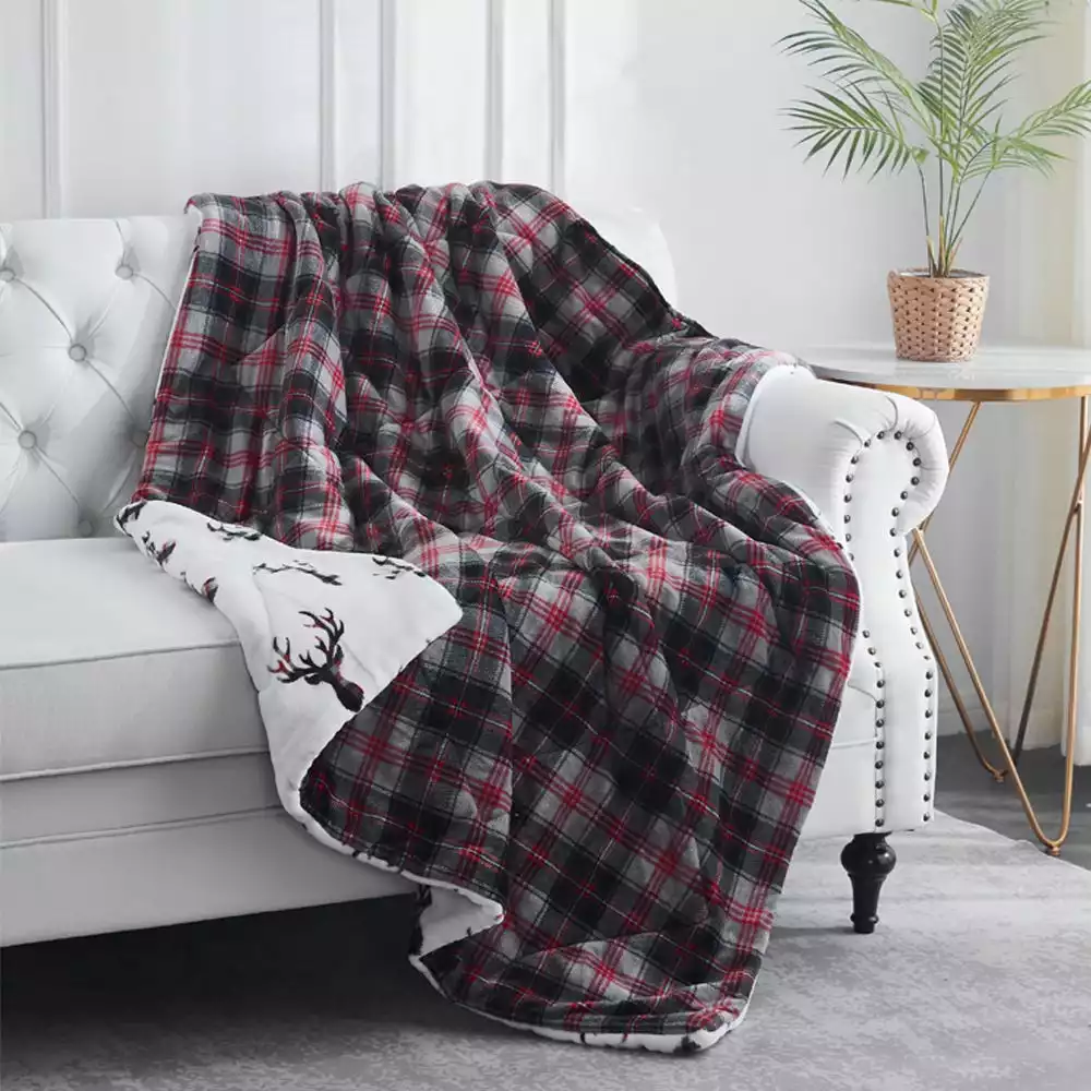 Trail Creek Super Soft Reversible Velvet Throw Blanket, Deer - RK-VELVEL-DEER - Blankets & Bedspreads 9 Trail Creek Super Soft Reversible Velvet Throw Blanket, Deer - RK-VELVEL-DEER - Blankets & Bedspreads - Image 7