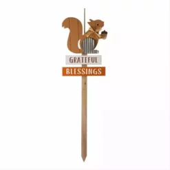 Various Brands 36" Squirrel Grateful Blessing Yard Stake - JKC00954A - Porch Seasonal Decor